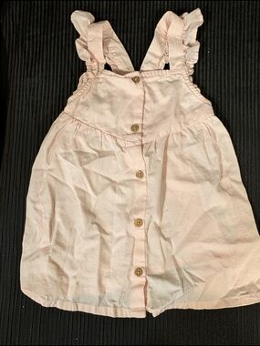 H&M Pale Pink Button-Front Overall Dress